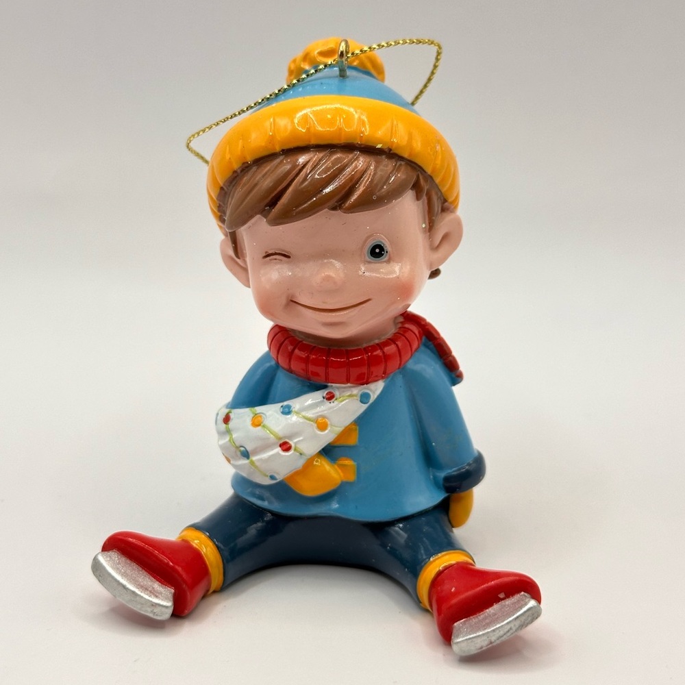 Oliver Ice-Skating Boy Christmas Ornament by Todd Zimmermann 3.5”
